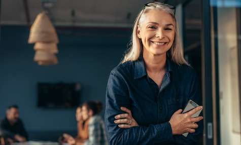A happy business women A happy business women