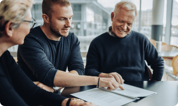 A Business owner working with his team to implement His Way At Work.